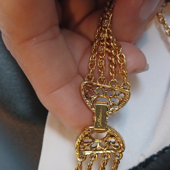 1960s Goldette NY Layered Locket & Pendant Necklace Beautiful! 20"-32" chains - Picture 10 of 10